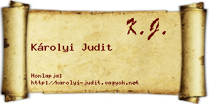 Károlyi Judit névjegykártya
